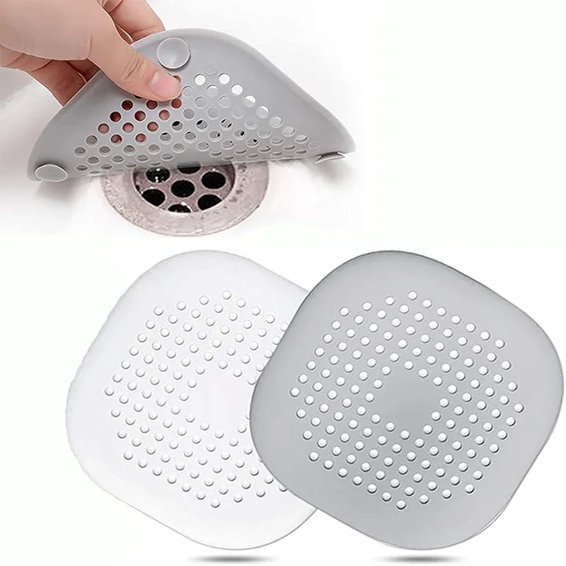 2Pcs Kitchen Sink Drain Protector with Suction Cup Shower Drain Hair Catcher Sink Strainer for Kitchen Bathroom Bathtub Basin