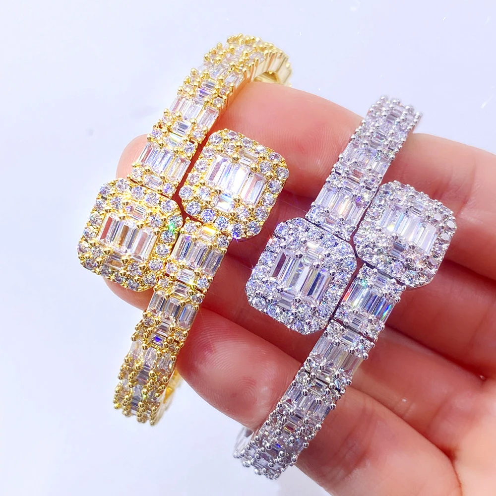 Icedminer FULL Square Zircon Chain Iced Out Bracelets  For Men Women Hip Hop Miami Chain Goth Jewelry Free Shipping