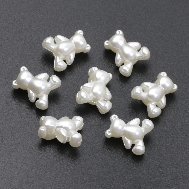 50pcs 12x14mm Beige Acrylic Bear Beads Imitation Pearl Beads For Jewelry Making Craft Bracelet Necklace Earring Diy Accessories