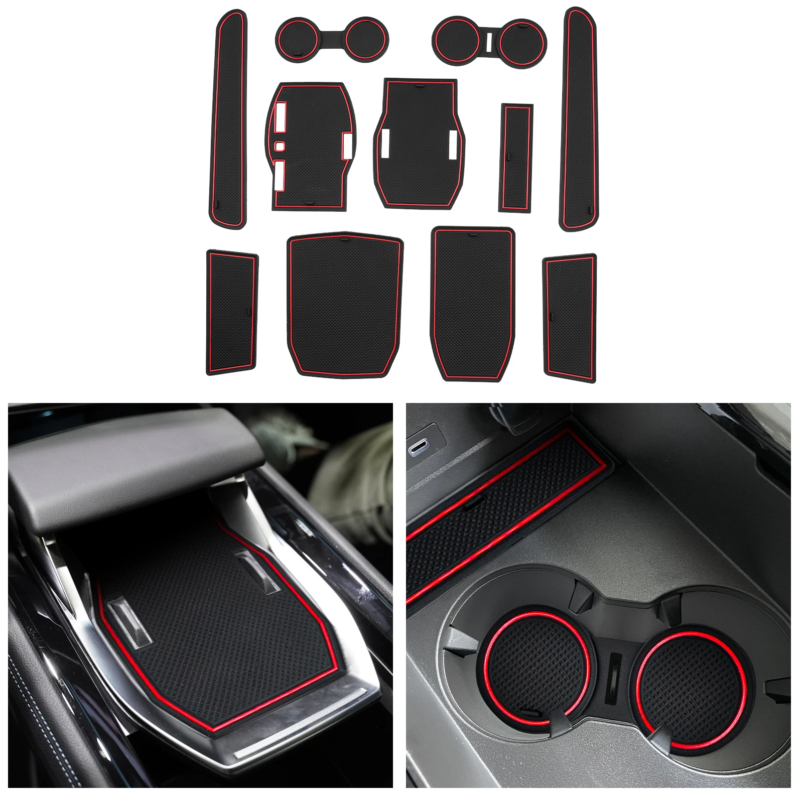 LFOTPP Puerta Ranura Alfombrilla para Renault Austral E-Tech Híbrido 2022 2023 2024 2025 Coche Antideslizante Alfombrilla de goma Puerta Ranura Almohadillas Renault Austral Accesorios