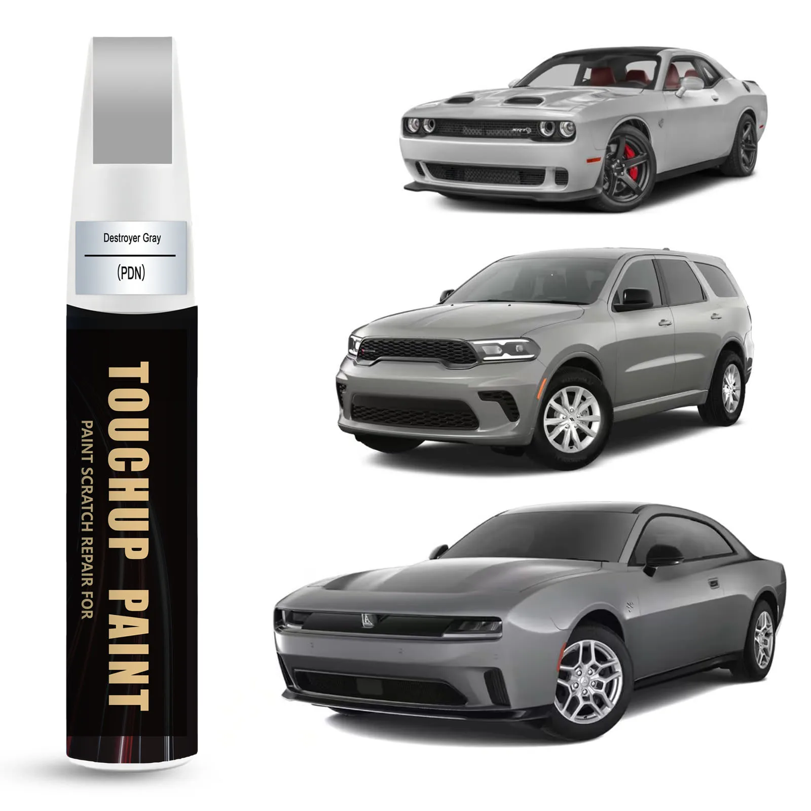 Car Touch Up Paint(Destroyer Gray(PDN)) for Dodge Car Paint Scratch Repair Kit, Quick & Easy Solution to Repair