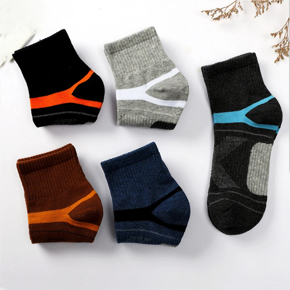 3/5 Pairs Neutral Running Sports Socks, Comfortable, Breathable, Odor Proof, Sweat Absorbing, All Season Basketball Casual Socks view 3