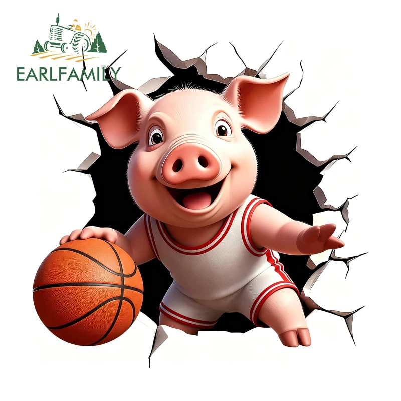 

EARLFAMILY Creative Tearing Pig Car Stickers Decorative Sticker Cartoon Pattern Car Styling Decal Vinyl Material Windshield
