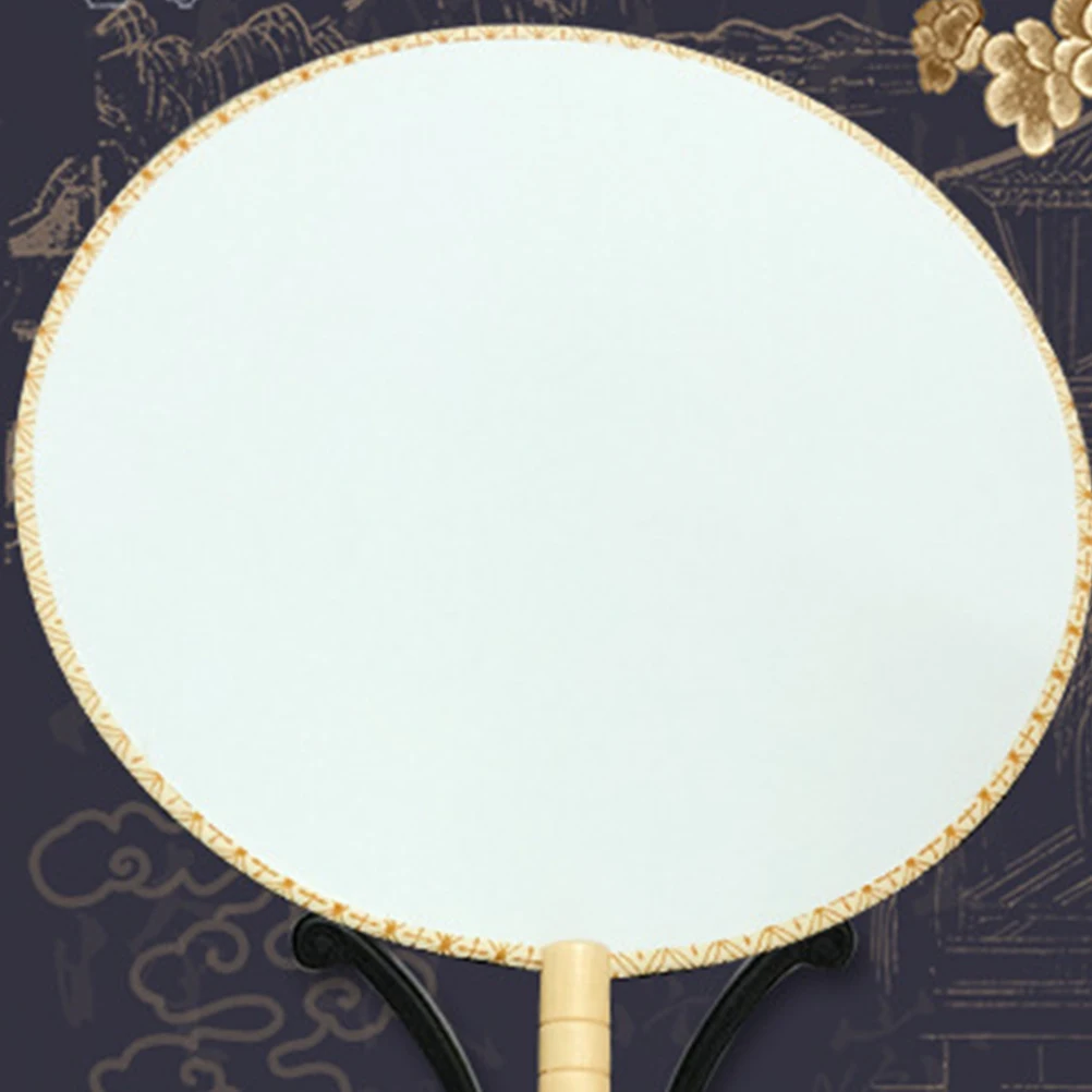 

Silk Fan Diy Painting Kids Drawing Art Blank Handmade Embroidery Craft Gift For Children Improve Hand Eye Coordination