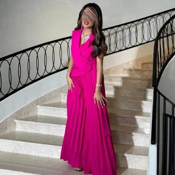 Vestidos Midi drapeados con pliegues y cuello en V, Jersey Formal personalizado a la moda, vestidos para ocasiones a medida, estilo moderno, alta calidad