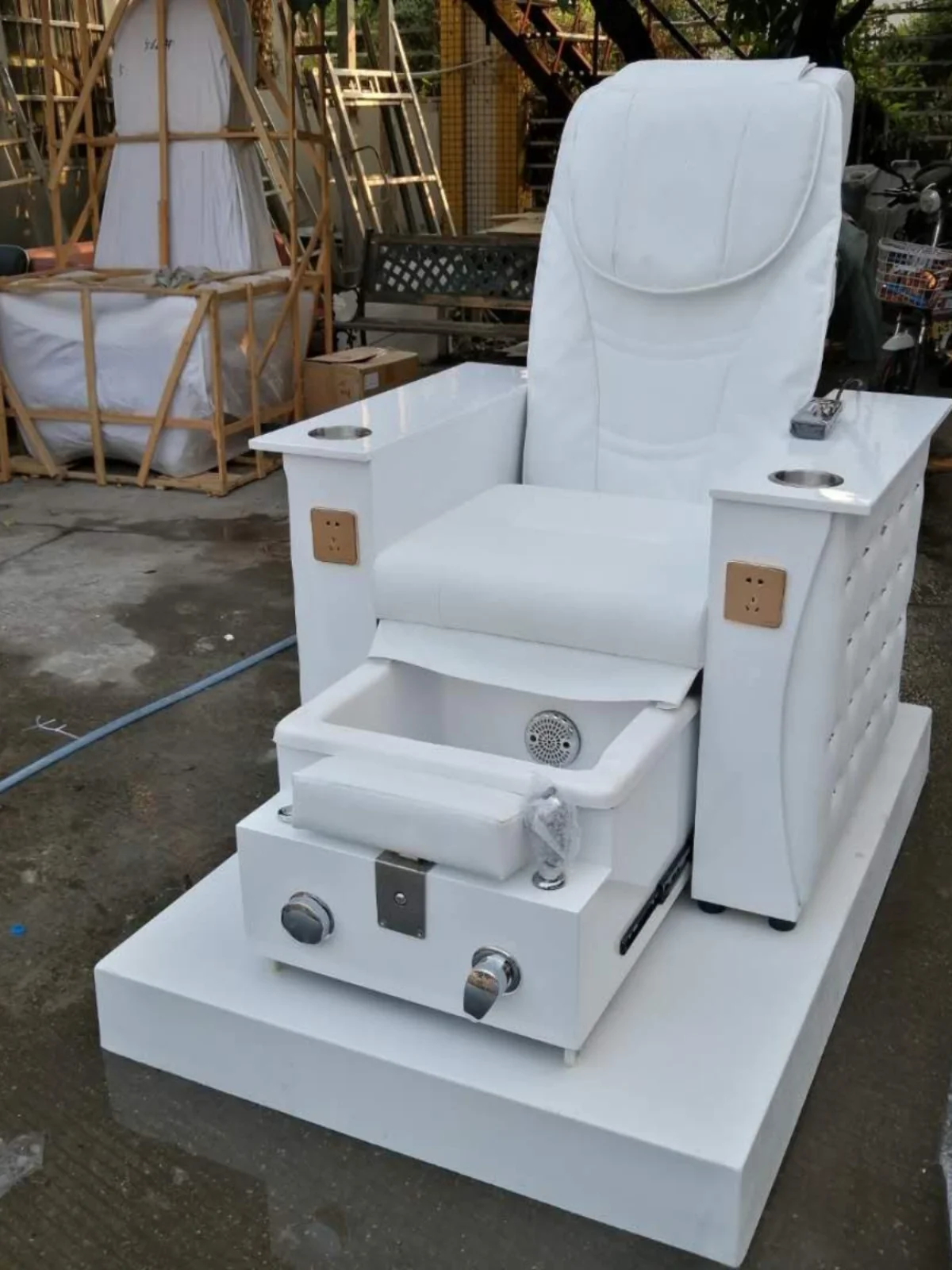 Spa massage chair, beauty lounge chair, foot massage, foot wash, electric push-pull basin