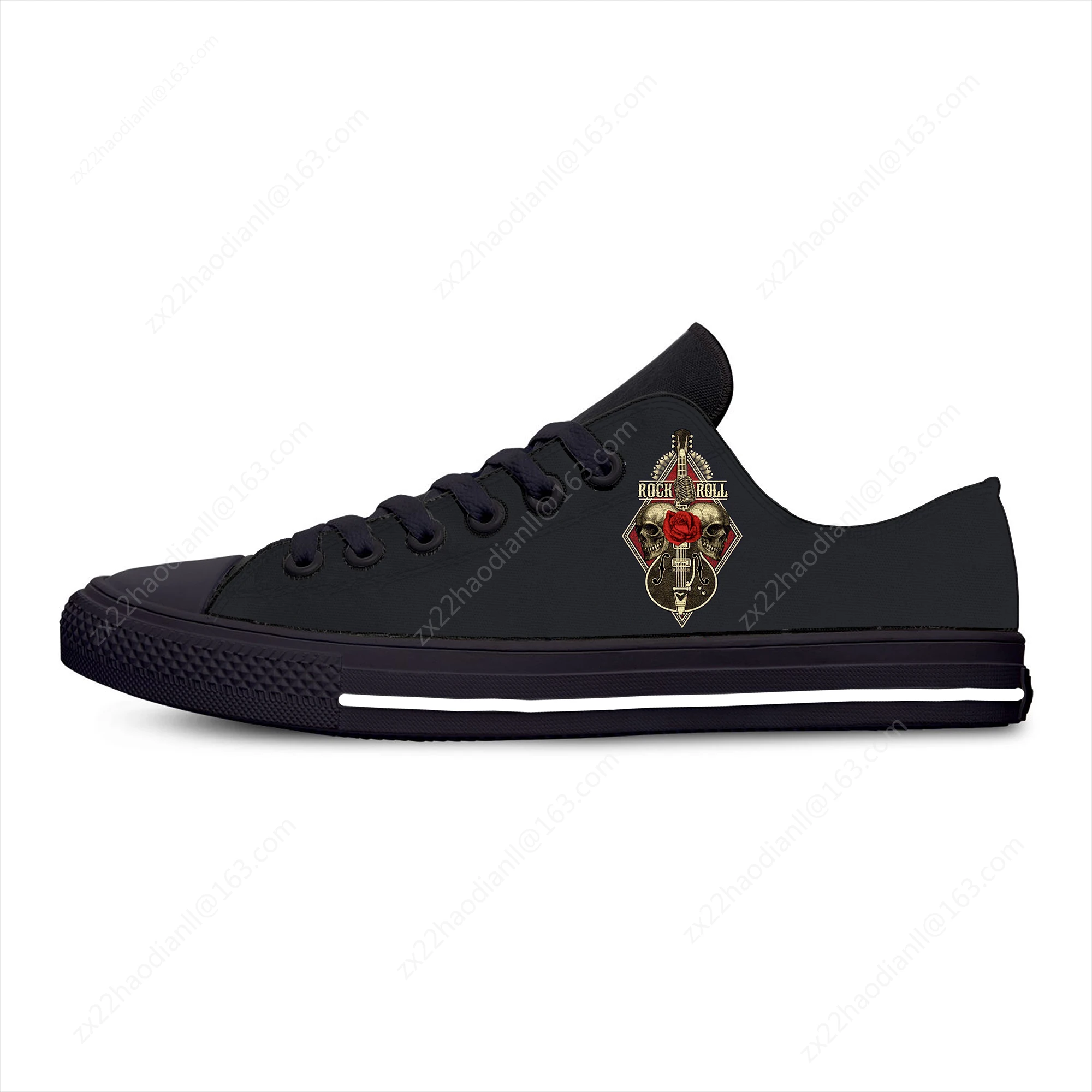 Rock N Roll Music Rock Band Singer Guitar Fashion Casual Cloth Shoes Low Top Lightweight Breathable 3D Print Men Women Sneakers