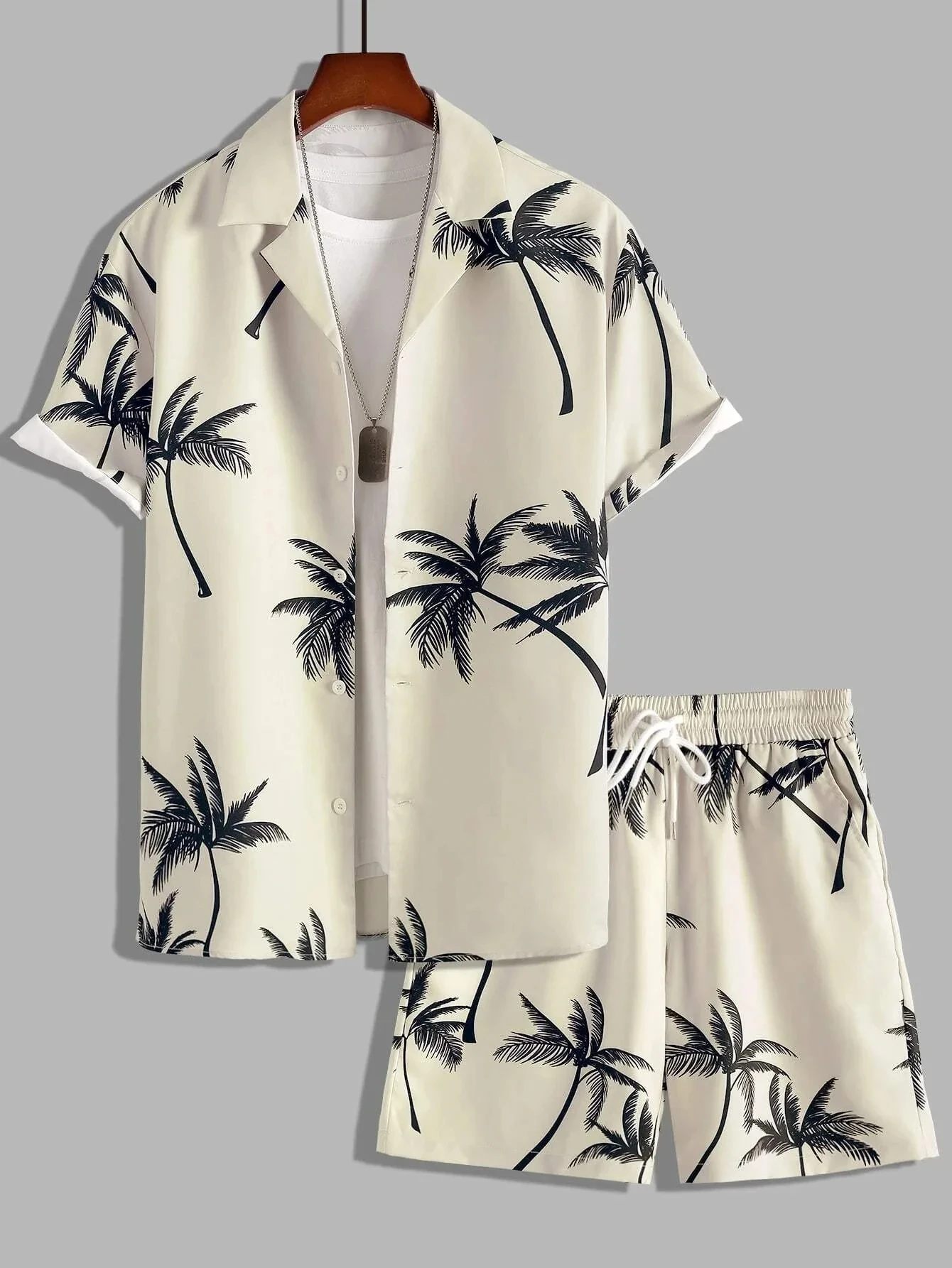 Kids Shirt Sets 3d Print Beach Coconut Tree Plaid Lapel Short Sleeve Casual Shirt Beach Shorts Summer Streetwear Hawaiian Suits