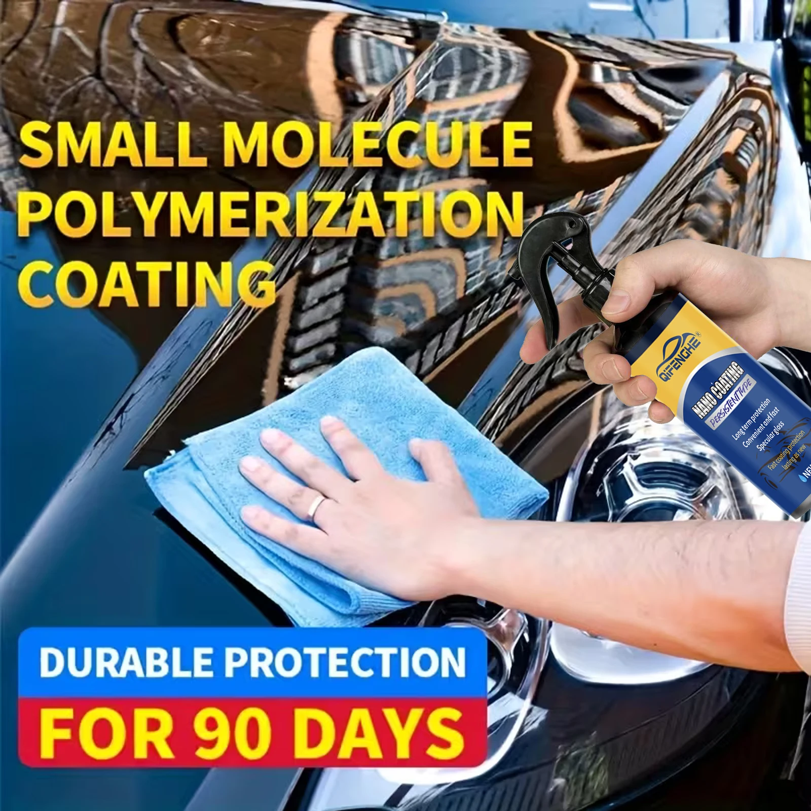 بخاخ طلاء نانو 3 في 1 خاص بالسيارة - تركيبة مقاومة للخدش عالية الجودة، تأثير لمعان عالي الوضوح، مناسب للجميع