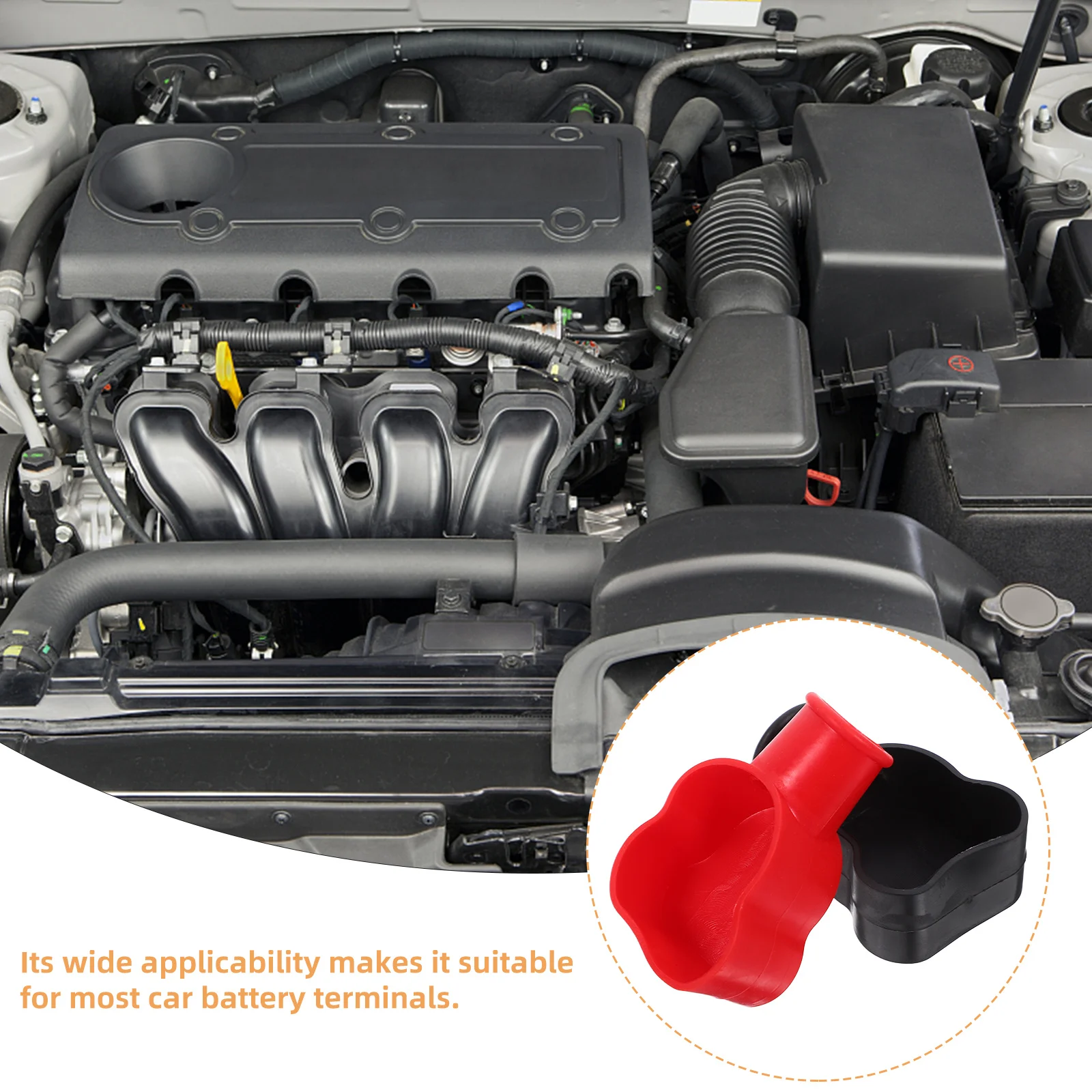 

2pcs Insulation Sleeve Car Terminal Protector Cover Cap Durable Marine Auto Accessories Terminal Covers Caps