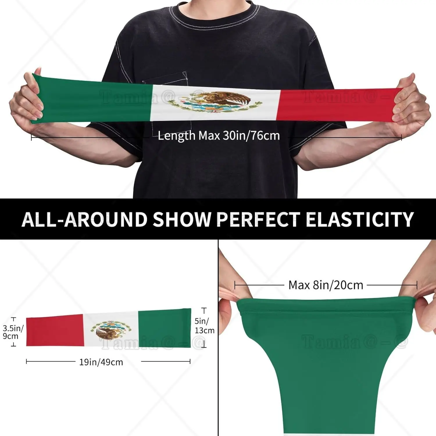 Flag of Mexico Cooling Arm Sleeve Compression Arm Sleeves Outdoor Sports UV Sun Protection for Women Men