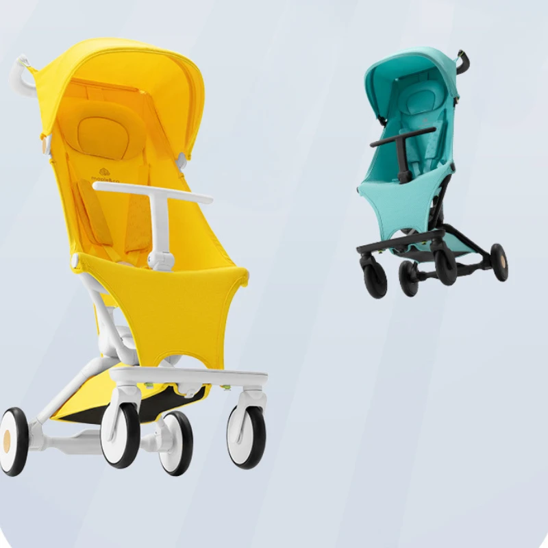 Ultra-Light Stroller - Foldable Airplane-Friendly Baby Carrier with 4-Wheel Shock Absorption, UPF50+ Canopy & Reclining Seat - Image 4