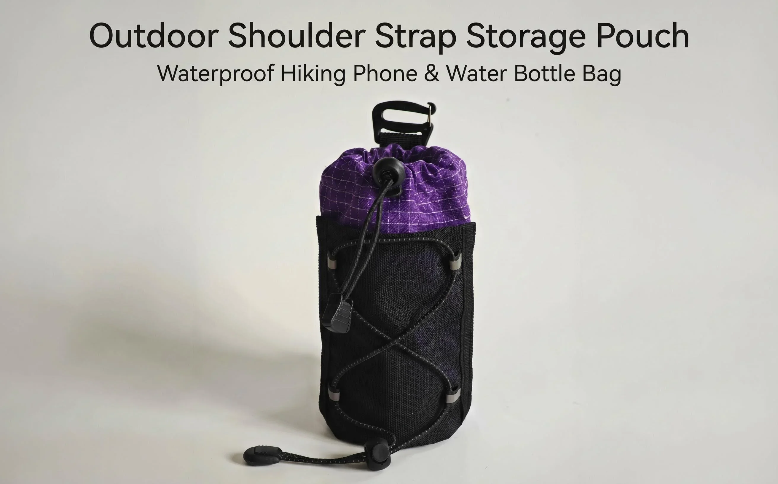 1 Stück 8×17cm Outdoor-Rucksackgurt-Handytasche Wasserflaschenhalter Clip-on-Verlängerungstasche für Wandern Camping Reiseausrüstung Zubehör – Detail 2