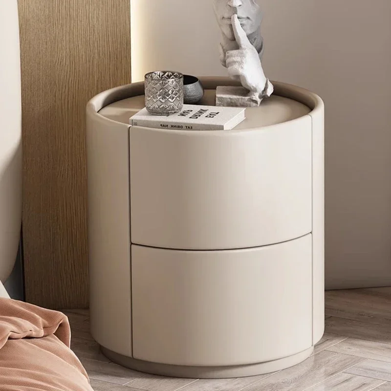 Italian Luxury Nightstands Minimalist Round Nordic Organizations Side Table Drawers Narrow Bedroom Storage Muebles Home