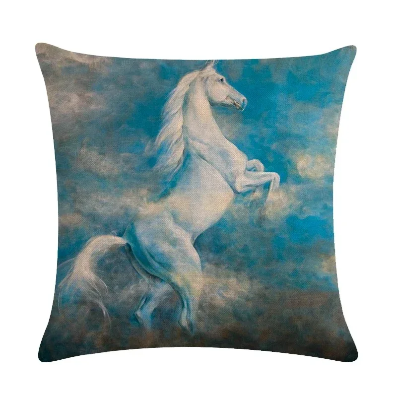 Horse pattern pillowcase home decoration bedroom room office seat living room sofa cushion cover 40x40 45x45 50x50 60x60cm