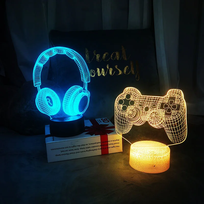 3D Gaming Setup RGB Lamp LED Gaming Room Lamp Decoration USB Powered Night Light Table Lamp For Bedroom Decor Christmas Lights