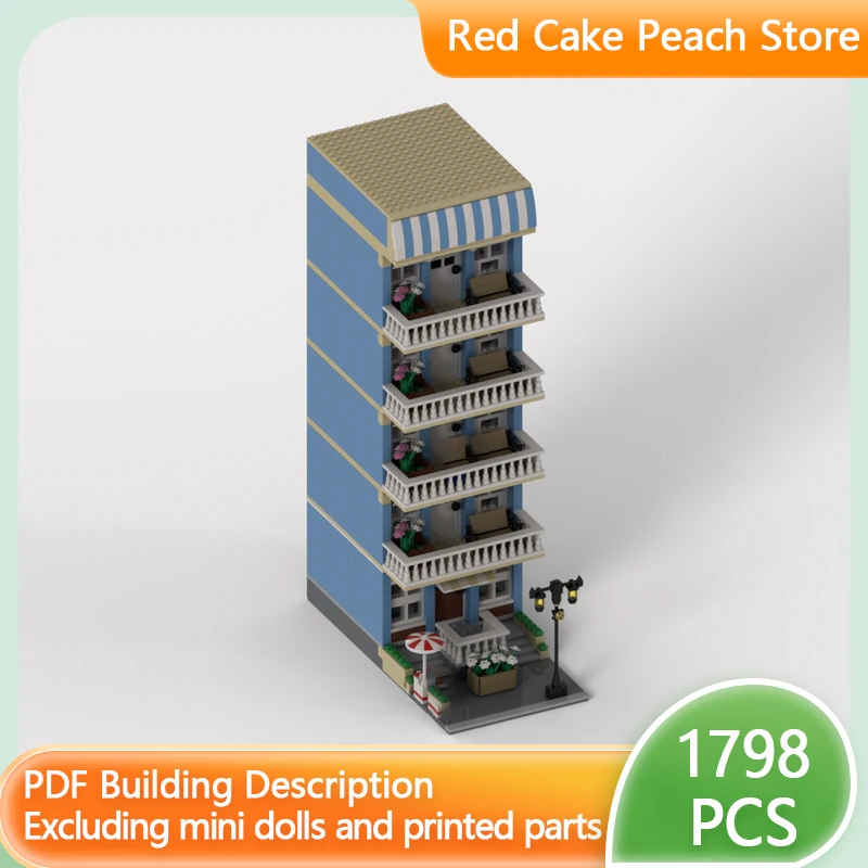 

Модель с видом на улицу, MOC, строительные кирпичи, отель, квартира, здание, модульные технологии, подарки, праздник, сборка, детские игрушки, костюм