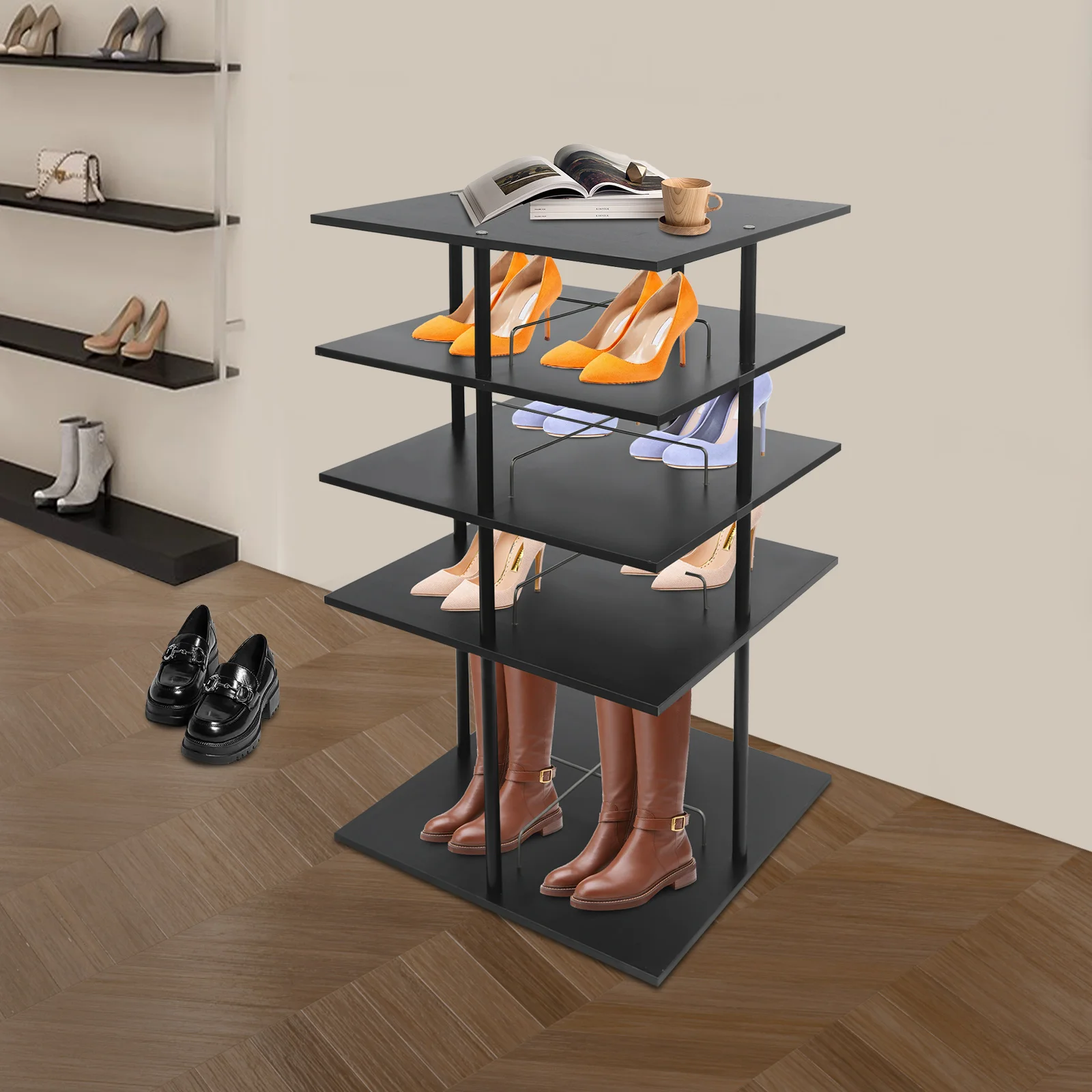 

Multi-tier Shoe Storage Rack, Rotating Shoes Shelf Organizer
