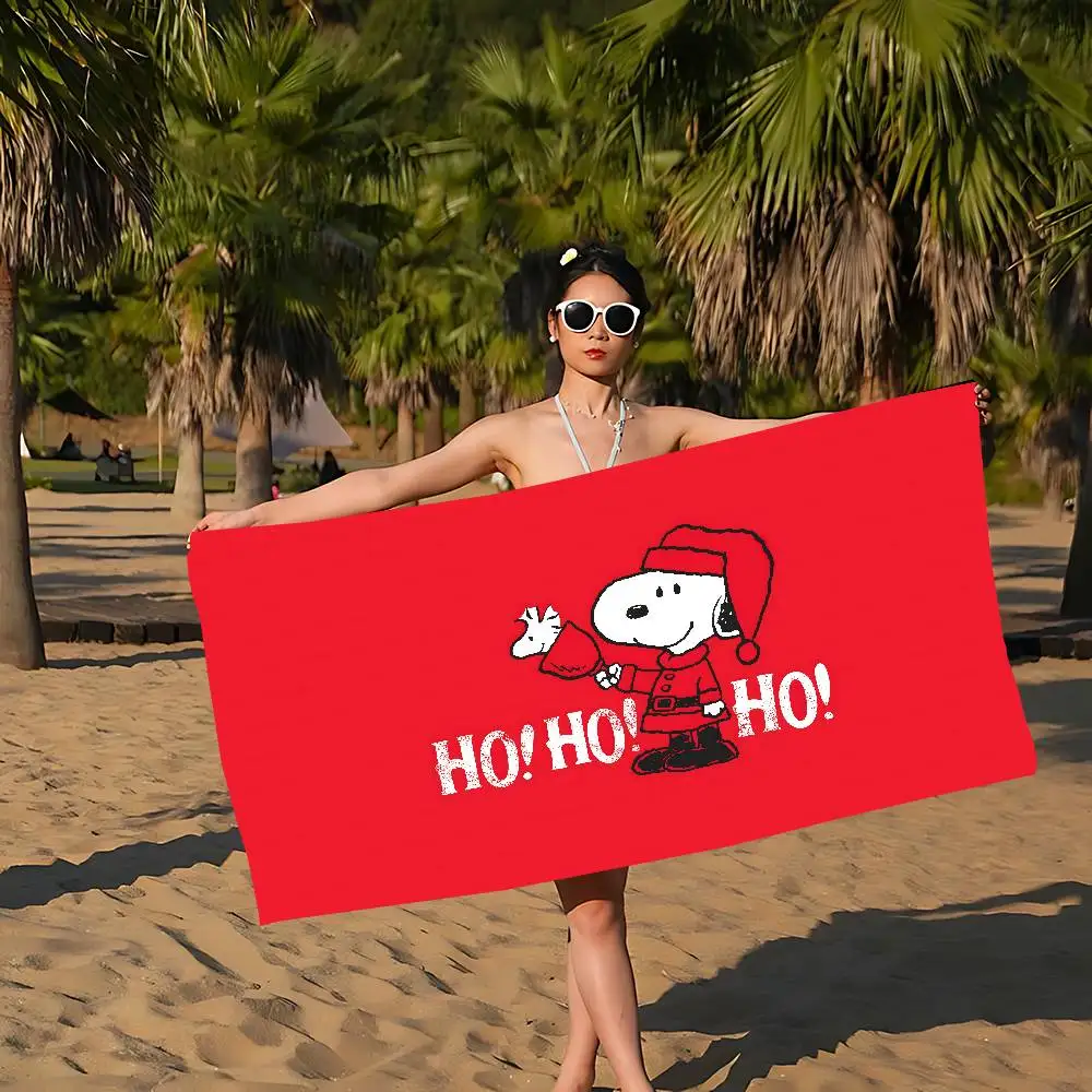 S-Snoopy Cartoon Microfiber Printed Beach Towel Mountain Climbing Yoga Beach Swimming Running Absorbent Soft Towel