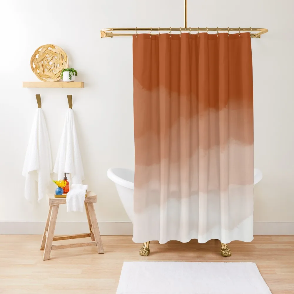 

Burnt Orange Watercolor Ombre (burnt orange/white) Shower Curtain Waterproof Bathroom Shower Shower Set Curtain