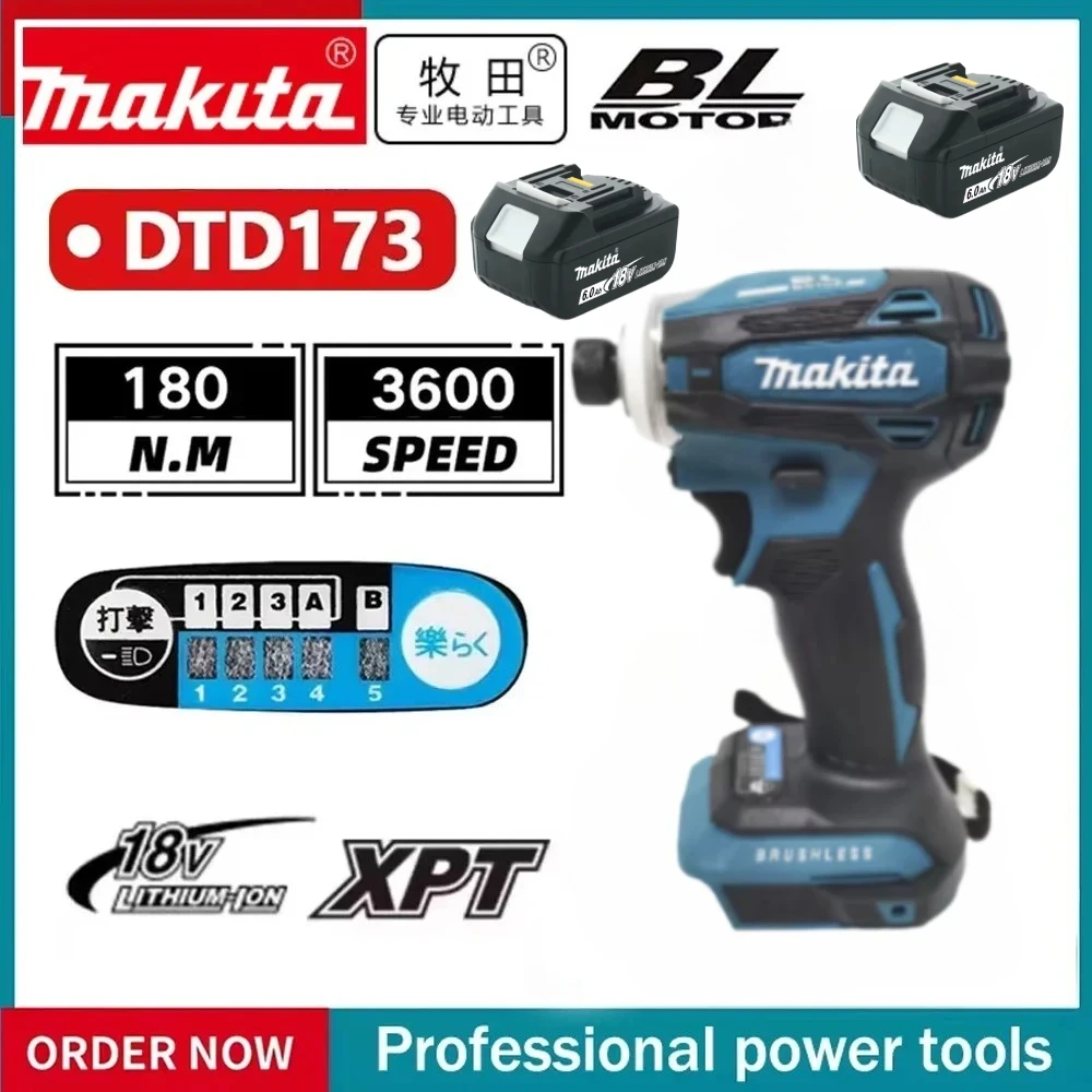 

Makita DTD173 brushless impact screwdriver driver Rechargeable high torque Cordless electric driver high power Tool