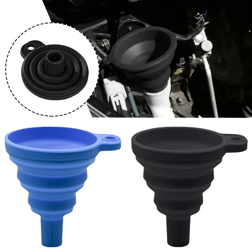 Foldable Car Engine Funnel Silicone Liquid Funnel Washer Engine Oil Petrol Change Tools For Motorcycle Car Acesssories ﻿