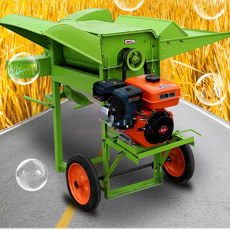 Gasoline Engine Mini Multifunctional Rice Wheat Beans Sorghum Millet Thresher Electric Rapeseed Seed Threshing Shelling Machine