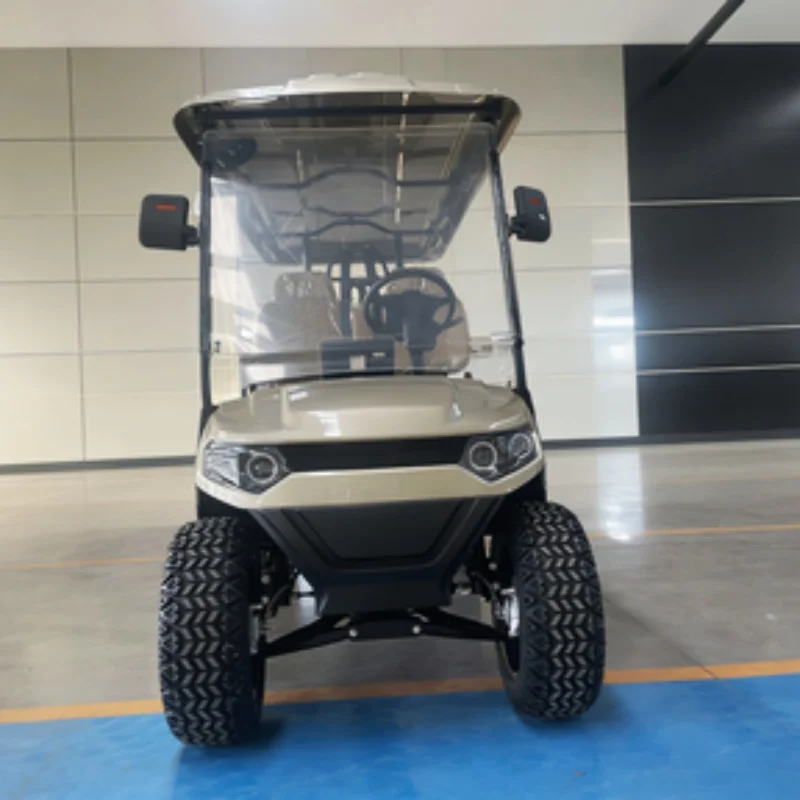 

Низкоскоростной электрический гольф-кар на 4 колесах, 72В, с литиевой батареей, с коричневыми сиденьями премиум-класса с подлокотниками и регулировкой передач