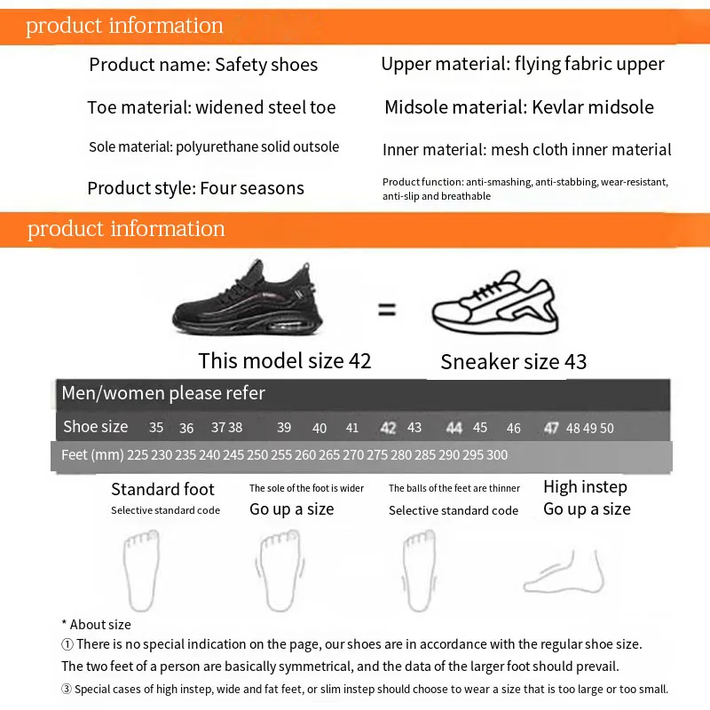 Zapatillas de deporte absorbentes de golpes para hombre, zapatos de seguridad para el trabajo, botas protectoras de trabajo indestructibles, zapatos a prueba de perforaciones con punta de acero