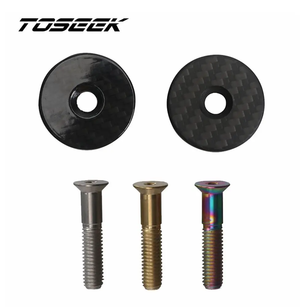 TOSEEK Bicycle Headset Carbon Fiber Stem Top Cap 28.6mm 1 1/8