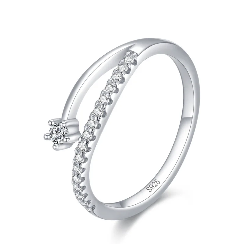 

Simple Light Luxury Jewelry S925 Diamond Women's Pure Silver Ring