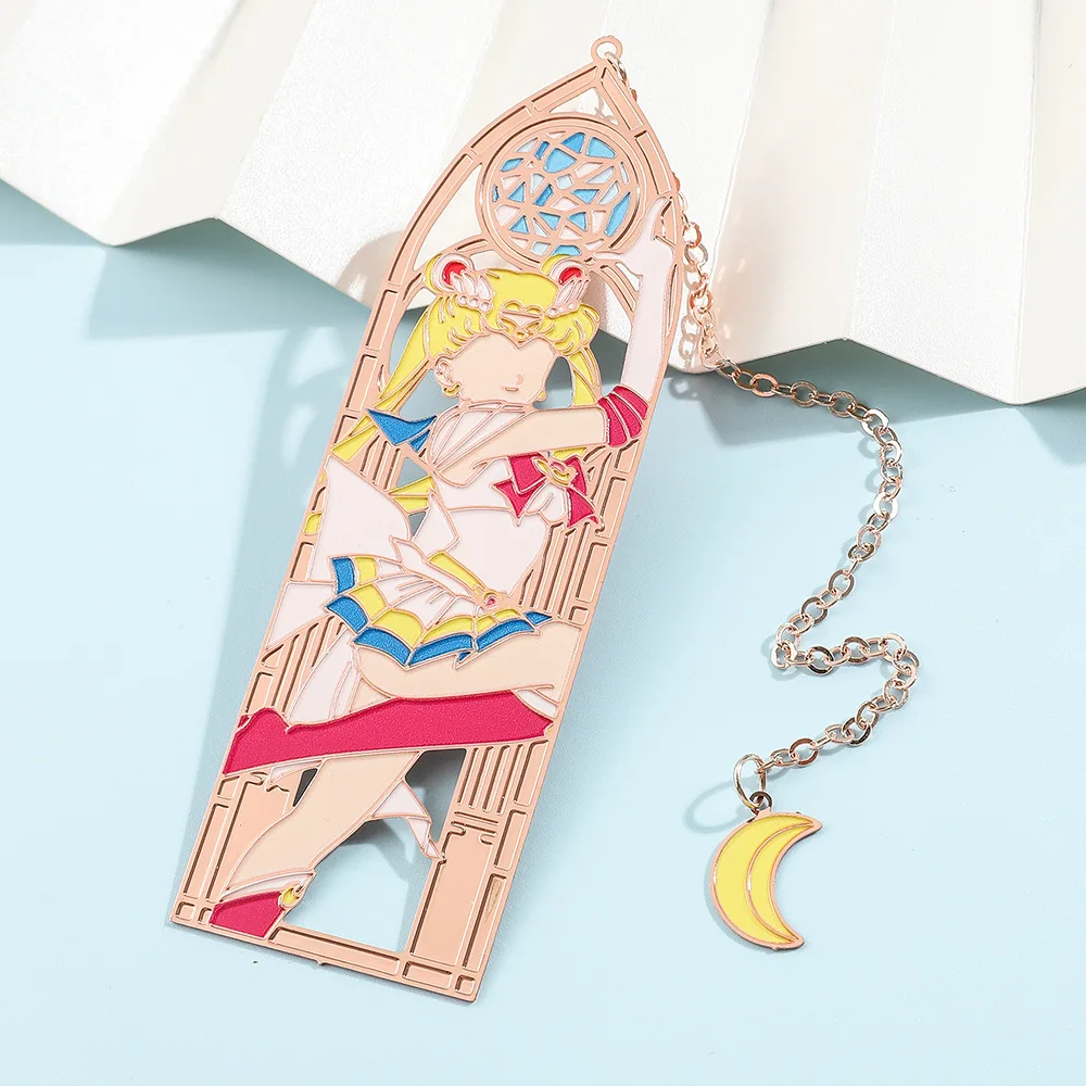 Anime Sailor Moon Metal Bookmark Hollow Bronzing Bookmark for Book Club Reader Writers Book Lovers Students