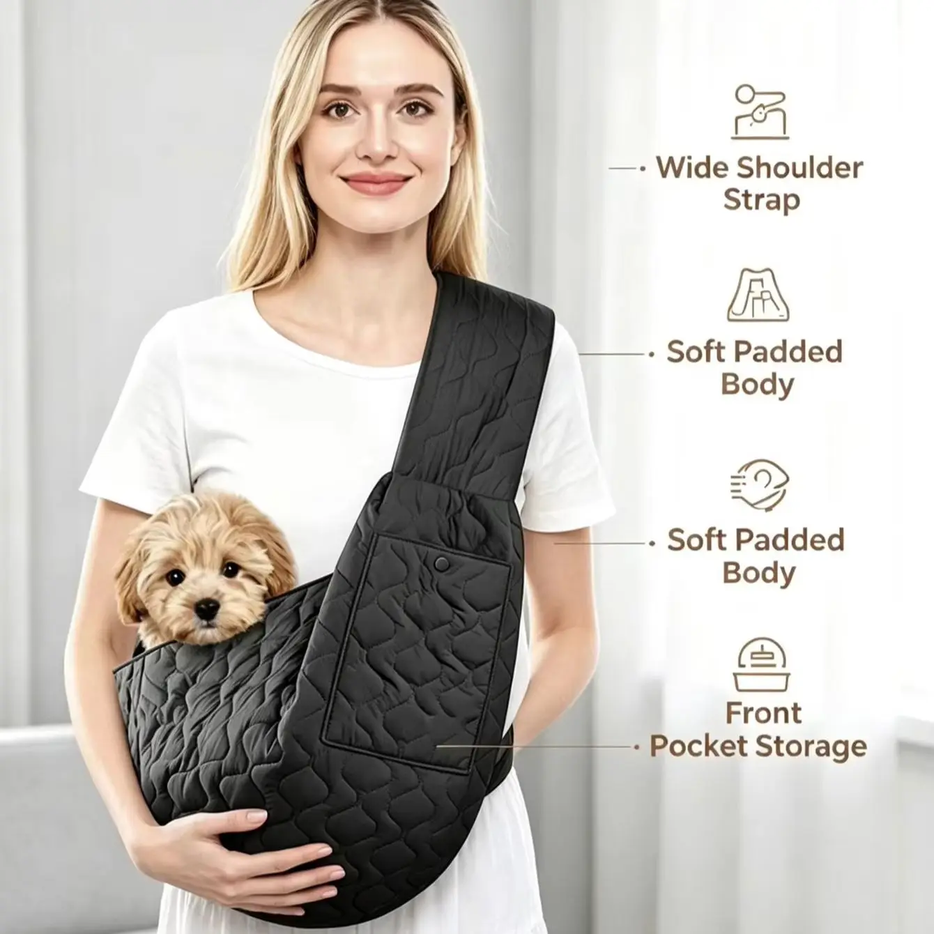 Crossbody-Haustier-Tasche für kleine Hunde, Katzen-Tragetasche, Brusttasche, Reise-Hundetasche – Vielseitiges Haustierzubehör
