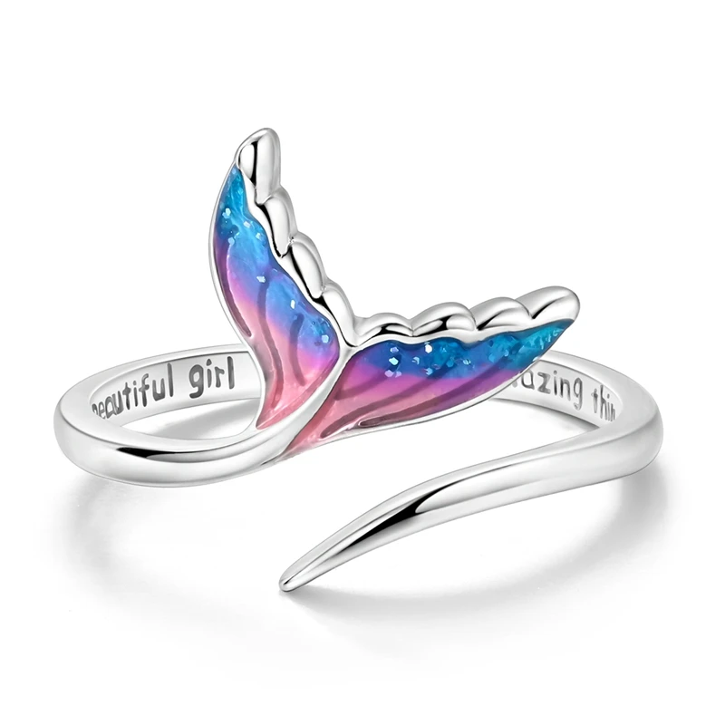 Verstellbare Ringe aus 925er-Sterlingsilber, Meerjungfrau, Flügel, Drache, Sonnenblume, Tulpe, offene Ringe für Frauen, weiblich, origineller Verlobungsschmuck – Detail 25