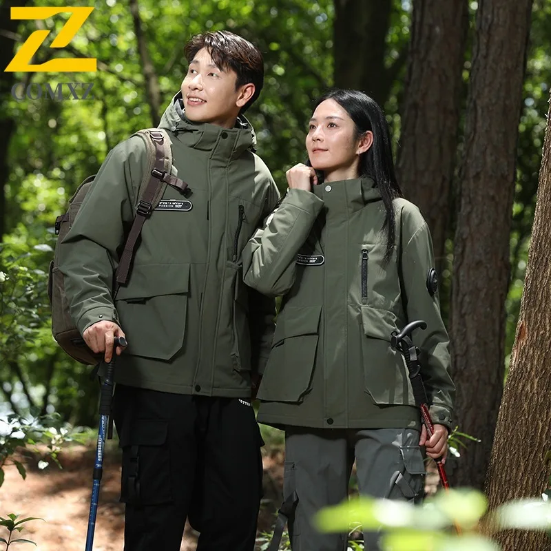 سترة COMXZ Premium للرجال سميكة للتزلج على الجليد ومضادة للرياح سترة دافئة بغطاء للرأس وخفيفة الوزن ومقاومة للبرد ملابس خارجية شتوية #2