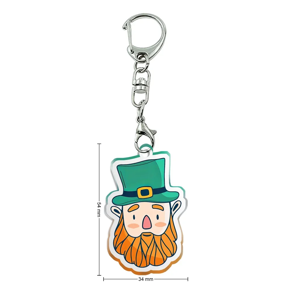 

New Women Men Acrylic Hat Fairy Keychain Double Sided Transparent Acrylic Trinket For Friends Pendants