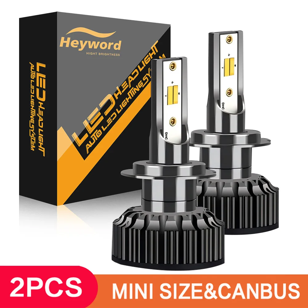 Heyword H4 LED H7 3 renk değiştiren araba farları 3000K 4500K 6500K flaş 80W oto lambaları 2 adet H1 H3 H11 9005 H13 H13