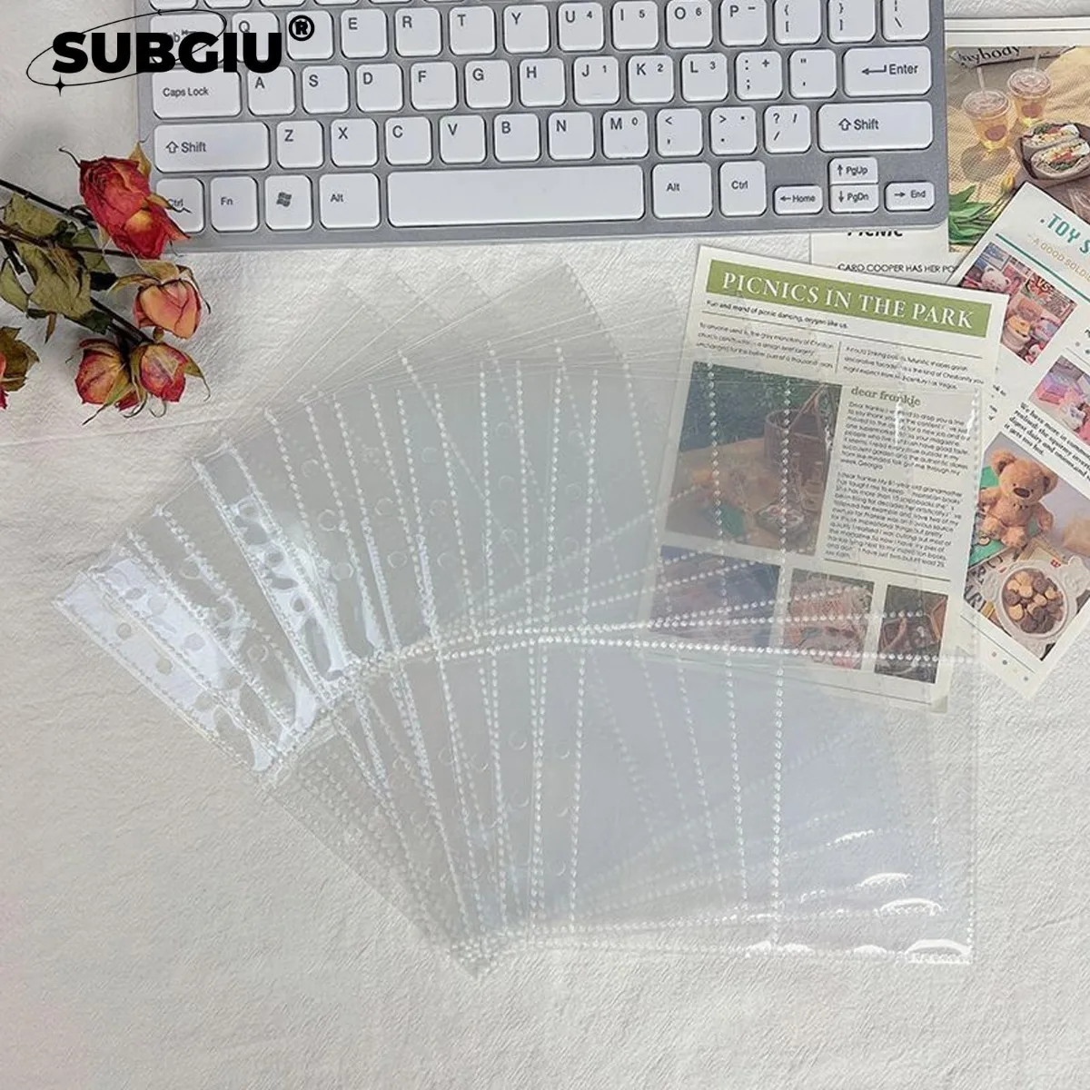 A4A5 Binder Pockets Clear Cash Budget Envelopes PP Planner Inserts for Ring Binder Sheet Protectors Organize Photos Cards Bills