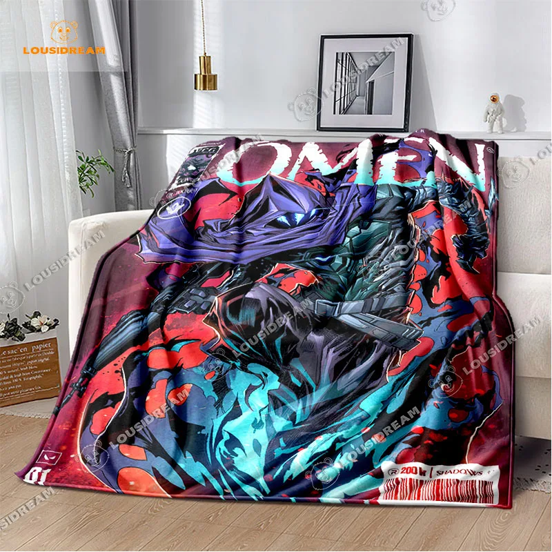 Game Valorant Flannel Throw Blanket  Comic Poster Reyna Jett Gaming Gamer Adults 3D Printed Soft Coverlet Sofa Camping Cover