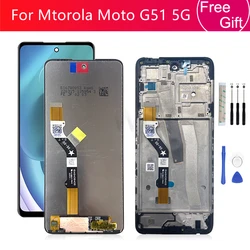 For Motorola Moto G51 5g LCD Display Touch Screen Digitizer Assembly For Moto G51 5g Screen With Frame XT2171-2 Replacement Part