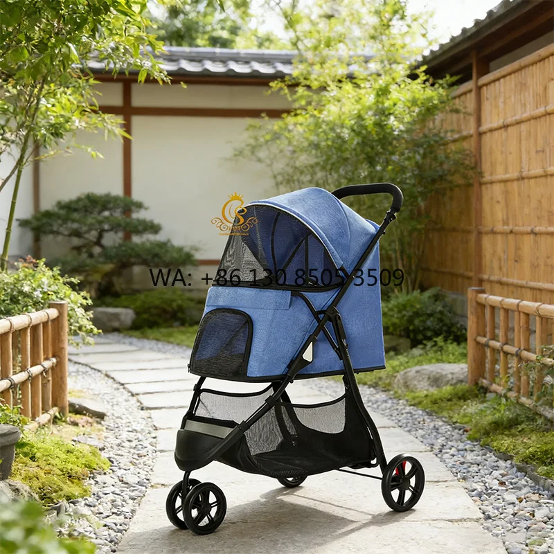 

High Quality Breathable Mesh Pet Stroller PC106 Waterproof for Small Dogs Cats Outdoor Travel Use