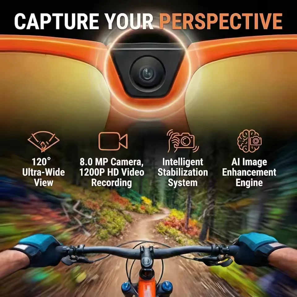 POV Glasses 4K Baseball Sunglasses Camera Smart Men Women Audio Video Action 2026 Upgrade Eyeglasses Sports Cycling Hiking Glass