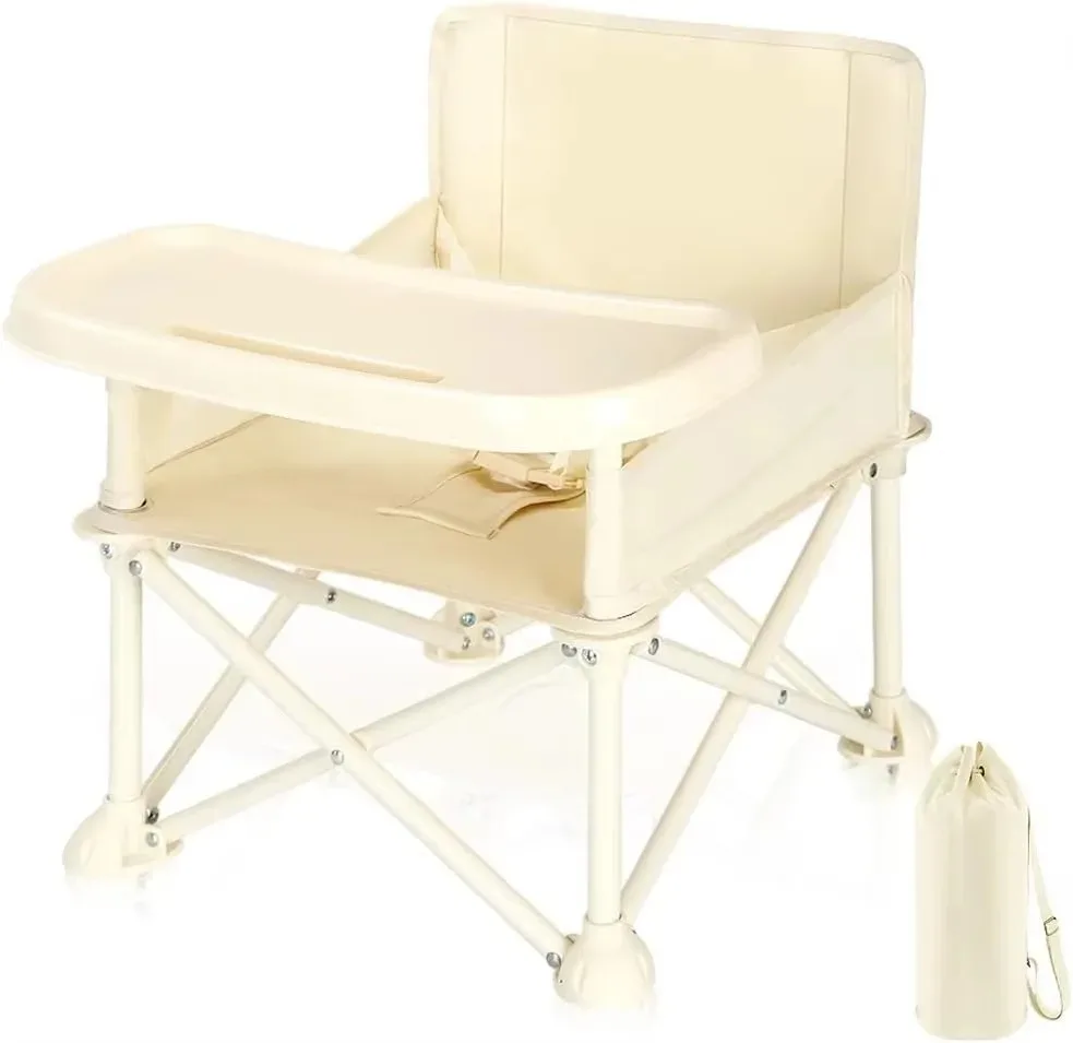 

Складной портативный детский стульчик для кормления с ремнем безопасности и сумкой для хранения, легкое сиденье для малышей, выдерживает до 20 кг (44,1 фунта)