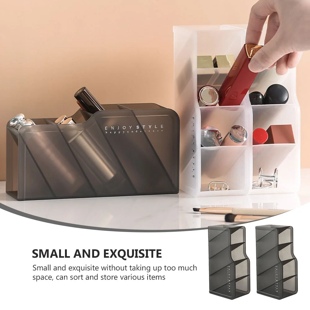 2 Pcs Cabinet Shelf Lipstick Rack Display Storage Box Makeup Organizer Dust-proof Nail Polish Holder Case