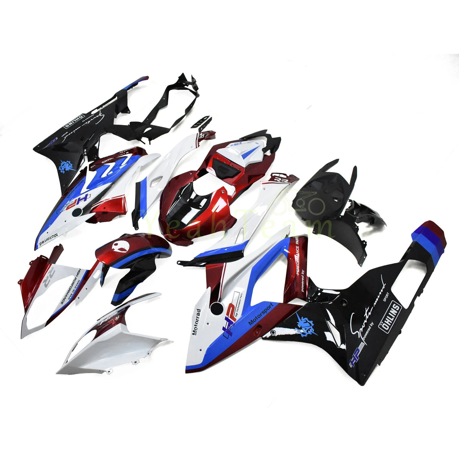 オートバイのインジェクションフェアリングキット,ボディ保護カバー,赤,青,白,黒,BMW 2015, 2016,s1000rrに適しています