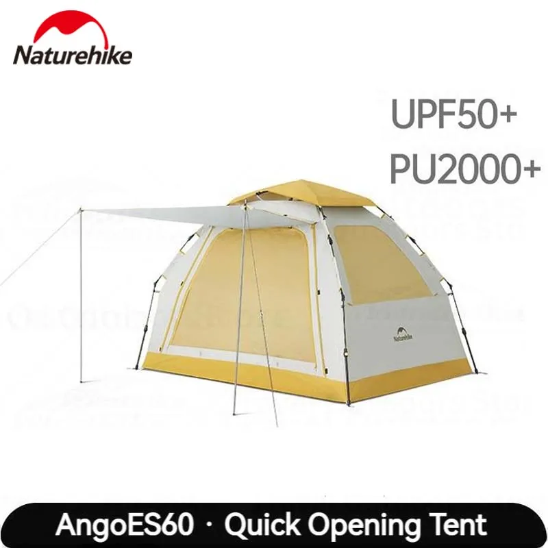 Naturehike Ango ES60 Camping One-Click Tent 2-3 Persons Quick Opening Outdoor Travel Picnic Beach 150D Waterproof PU2000mm+ Tent