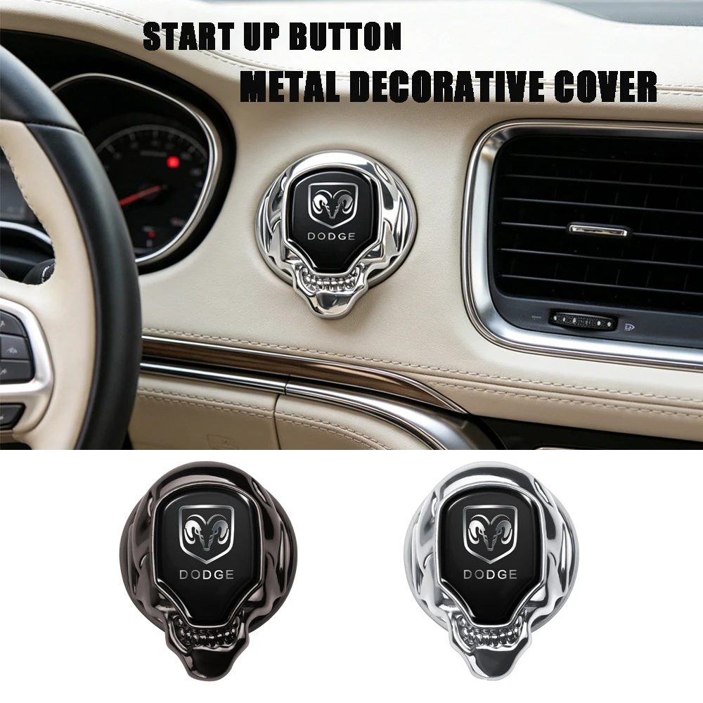 Emblema de Carro com Tampa para Botão de Partida por Um Toque e Decoração para Interruptor de Parada para Dodge Durango Caliber Dakota Neon SXT Nitro Ram Avenger