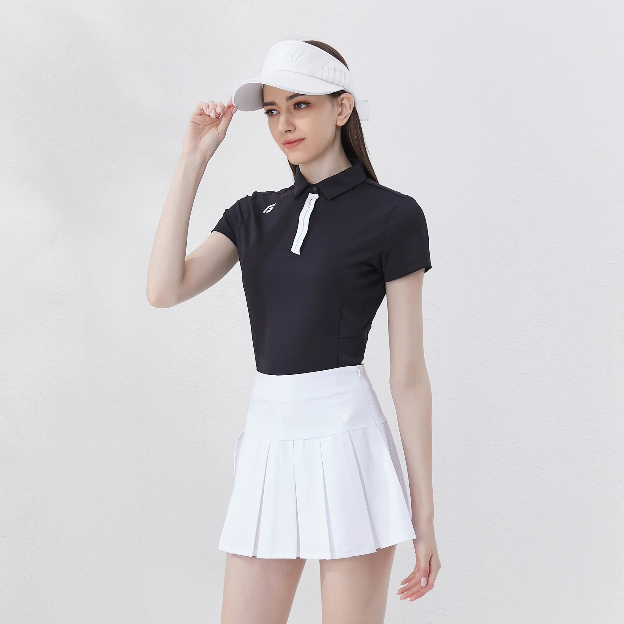 Golfist Golf Women\'s Summer Polo T-shirt Breathable Causal Sportswear Tennis Golf Pleated Skirt