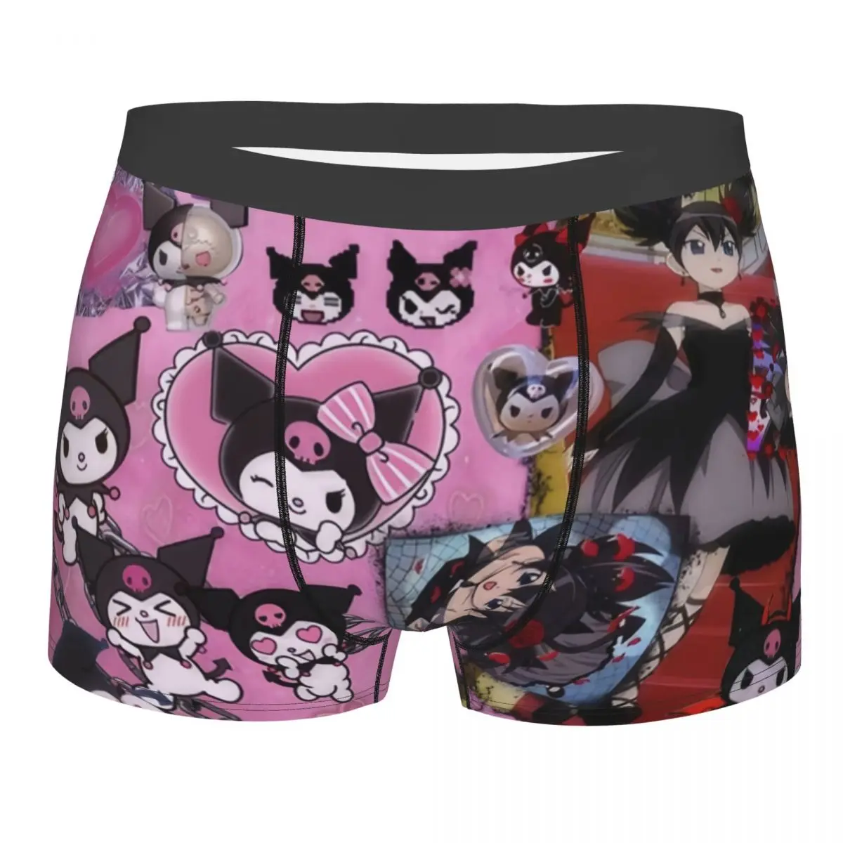 Custom Kuromi Sanrio Anime Underwear Men Breathable Boxer Briefs Shorts Panties Soft Underpants For Homme