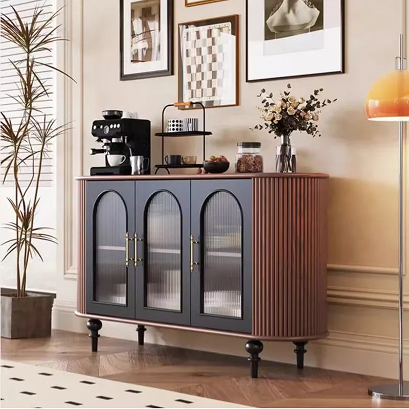 

American Luxury Living Room Cabinets Vintage Elegant Simple Design Kitchen Cabinets Glass Trendy Armoire De Rangement Furniture